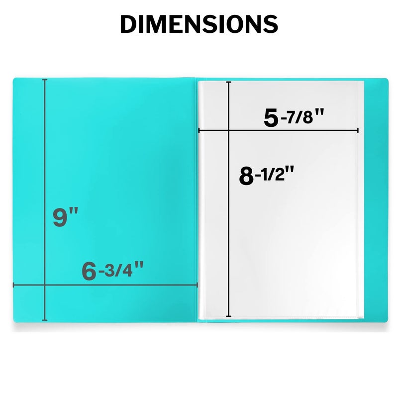 Dunwell Small Presentation Book 5.5x8.5 (2-Pack, Aqua), 24 Pockets Display 48 Half Size Pages, Plastic Binders with Sleeves, 5.5 x 8.5 Mini Booklets, Acid-Free Poly - Image 3